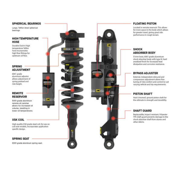 Amortecedor Coilover OME BP51 Dianteiro Direito "+5 cm" Toyota Land Cruiser 120/125 - Image 4