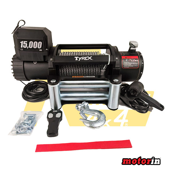 Guincho Tyrex 15000LB Black Edition “High Power” 12V Cabo de Aço