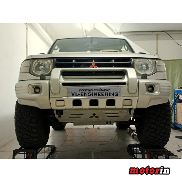 Kit Completo de Proteções em Alumínio 6 e 8mm “VL Engineering” Mitsubishi Pajero 2 Curto (Versão Abas Largas)