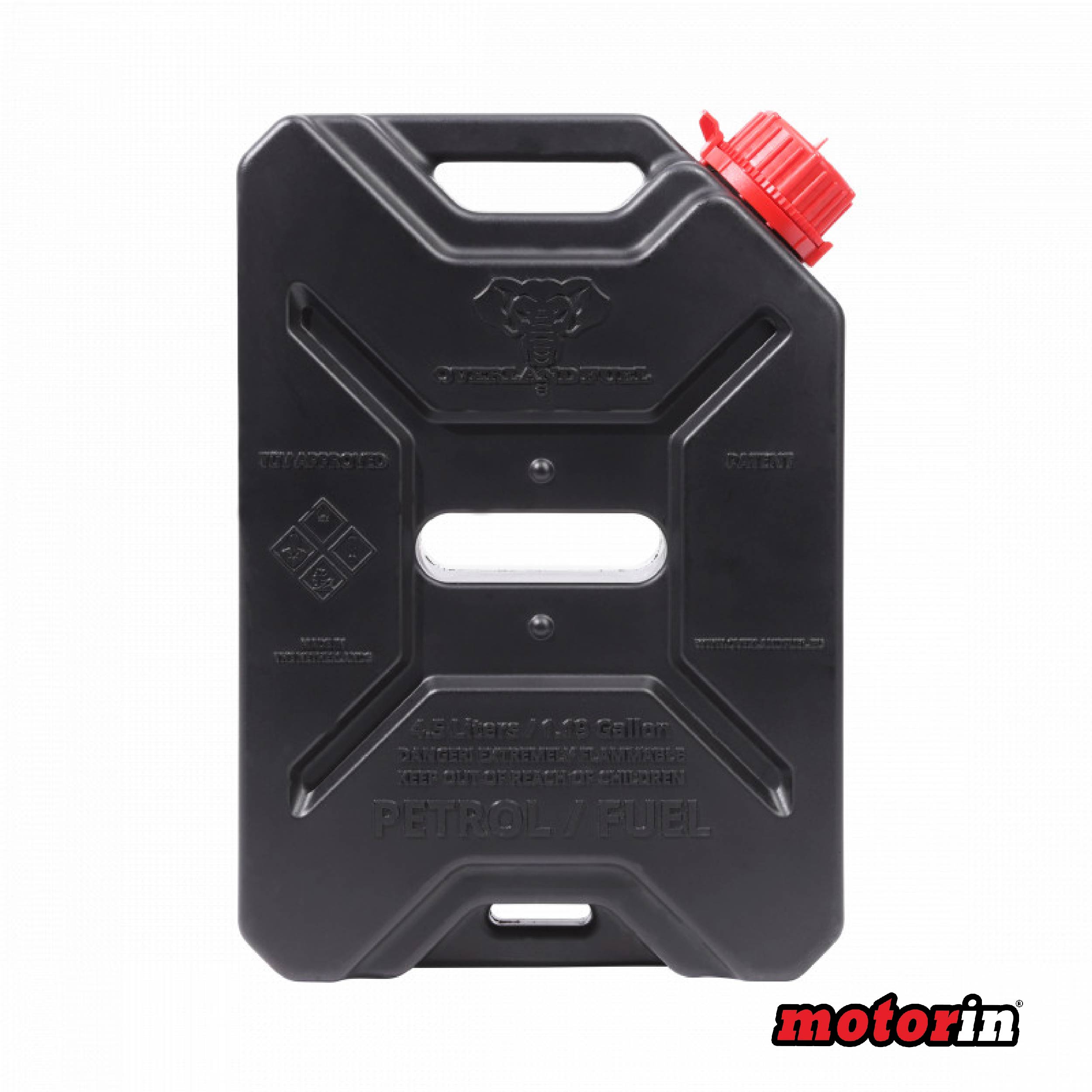 Jerrycan HD de Combustível em Preto "Overland Fuel" 4.5 L - Garantia Vitalícia