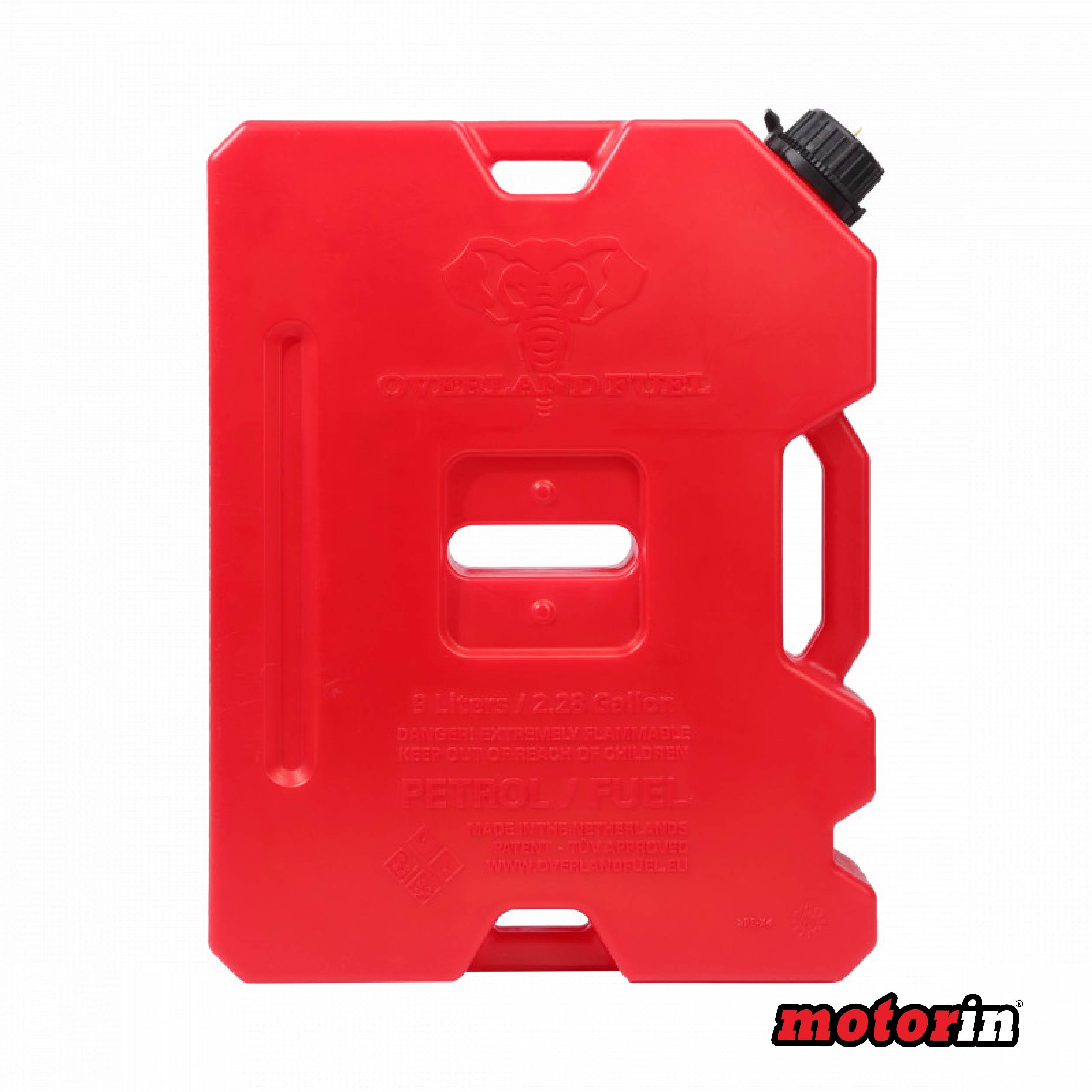 Jerrycan HD de Combustível em Vermelho "Overland Fuel" 9 L - Garantia Vitalícia