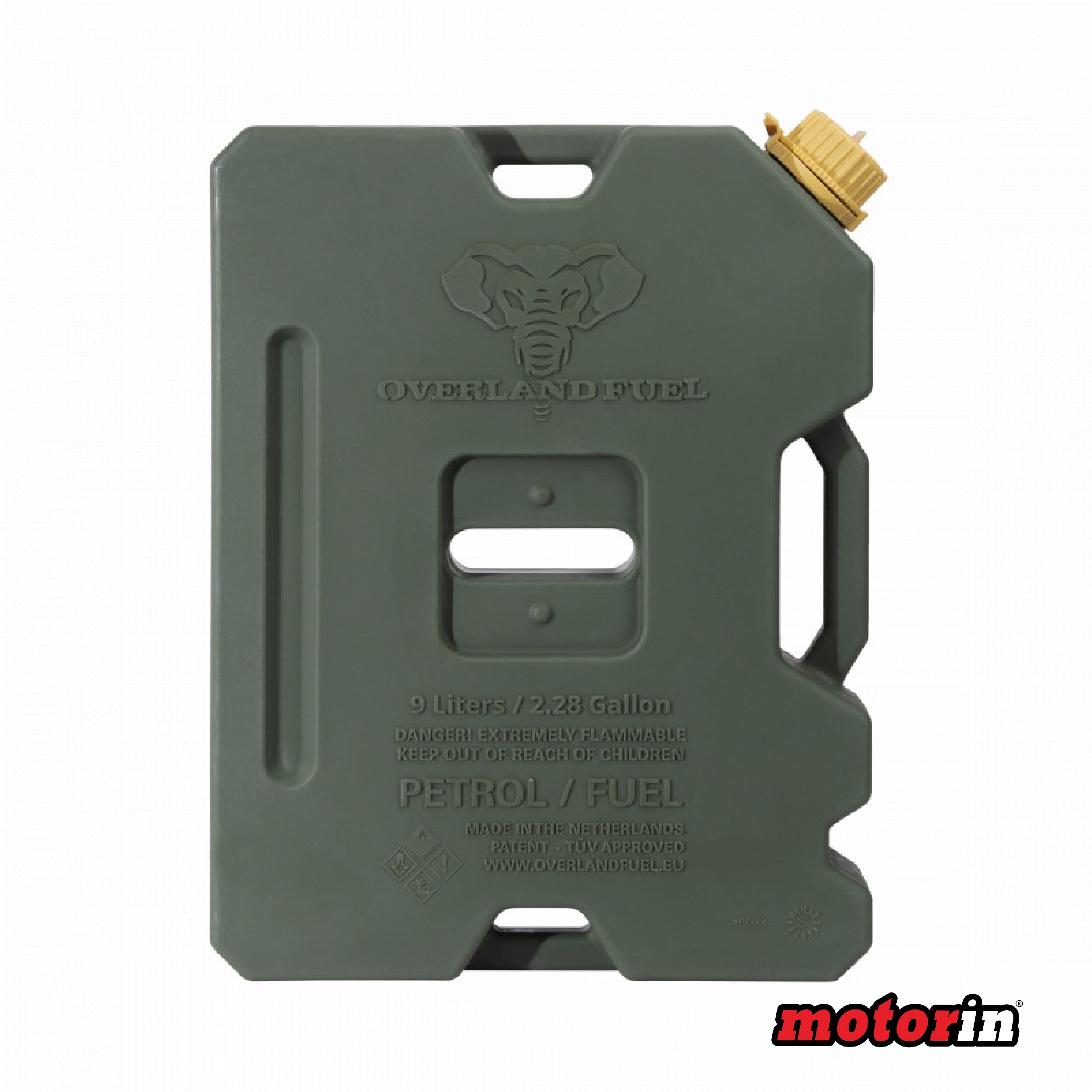 Jerrycan HD de Combustível em Verde Militar "Overland Fuel" 9 L - Garantia Vitalícia