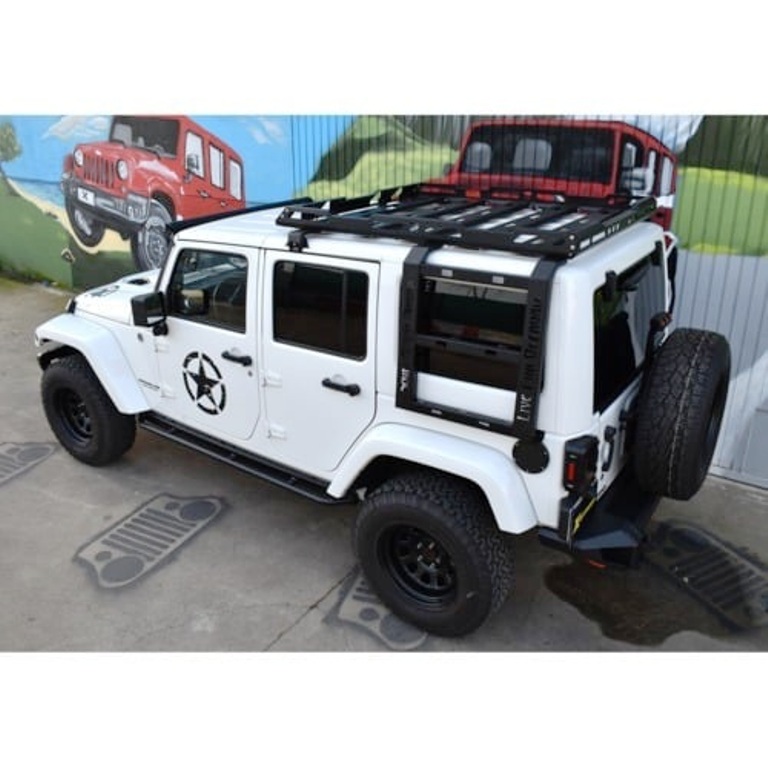 Grade de Tejadilho em Alumínio com Escada Jeep Wrangler JK 2007 a 2018 - Image 7