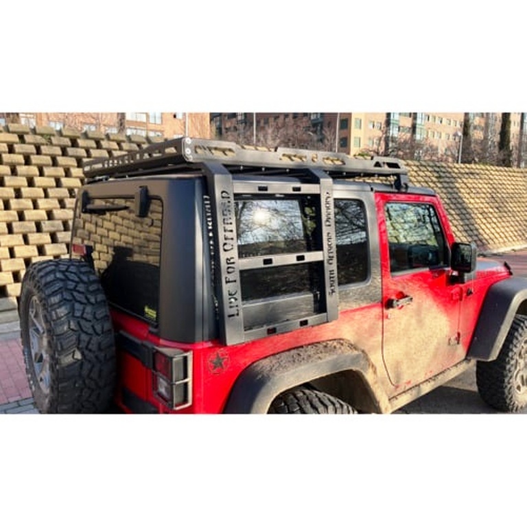 Grade de Tejadilho em Alumínio com Escada Jeep Wrangler JK 2007 a 2018 - Image 3