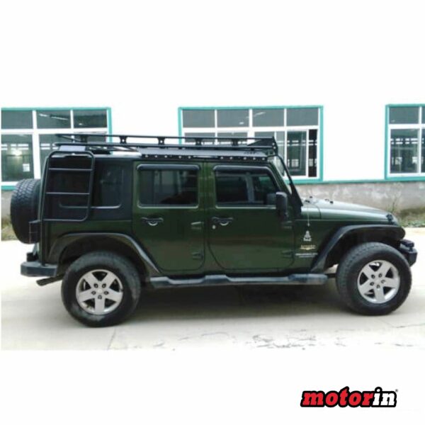 Grade de Tejadilho em Alumínio com Escada Jeep Wrangler JK Longo