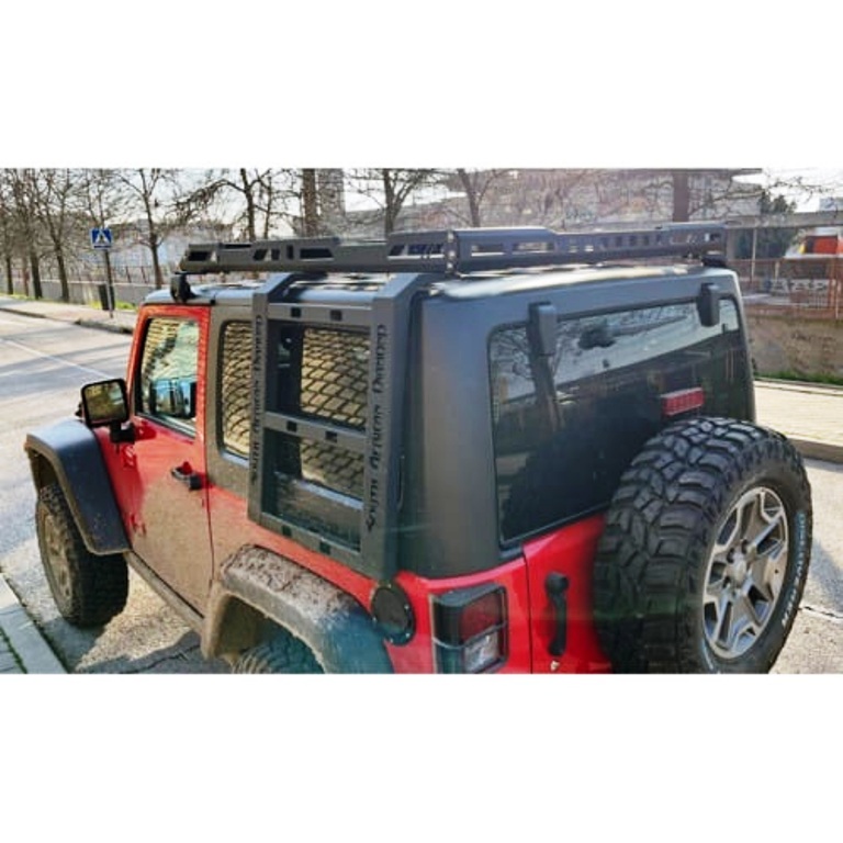 Grade de Tejadilho em Alumínio com Escada Jeep Wrangler JK 2007 a 2018 - Image 4