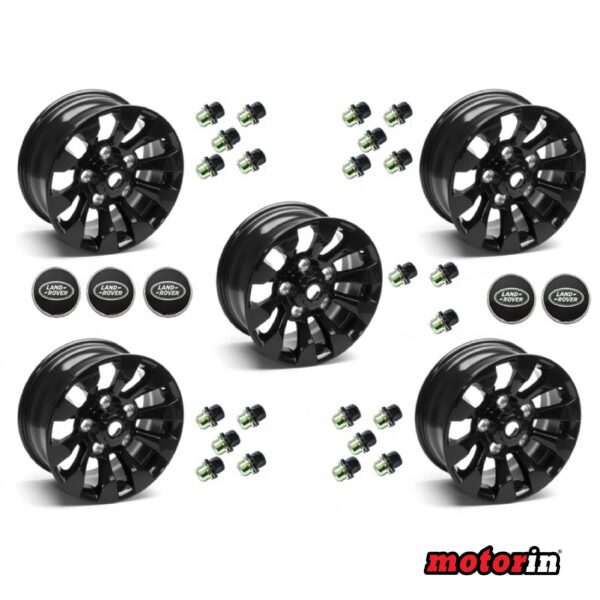 Kit de 5 Jantes de Alumínio 7×16 ET20 Black “Sawtooth” Land Rover