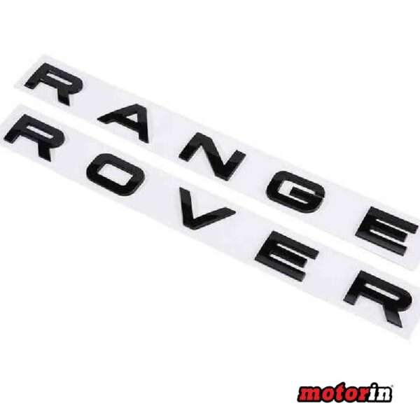 Legenda Dianteira ou Traseira em Relevo “Range Rover” Preto Fosco