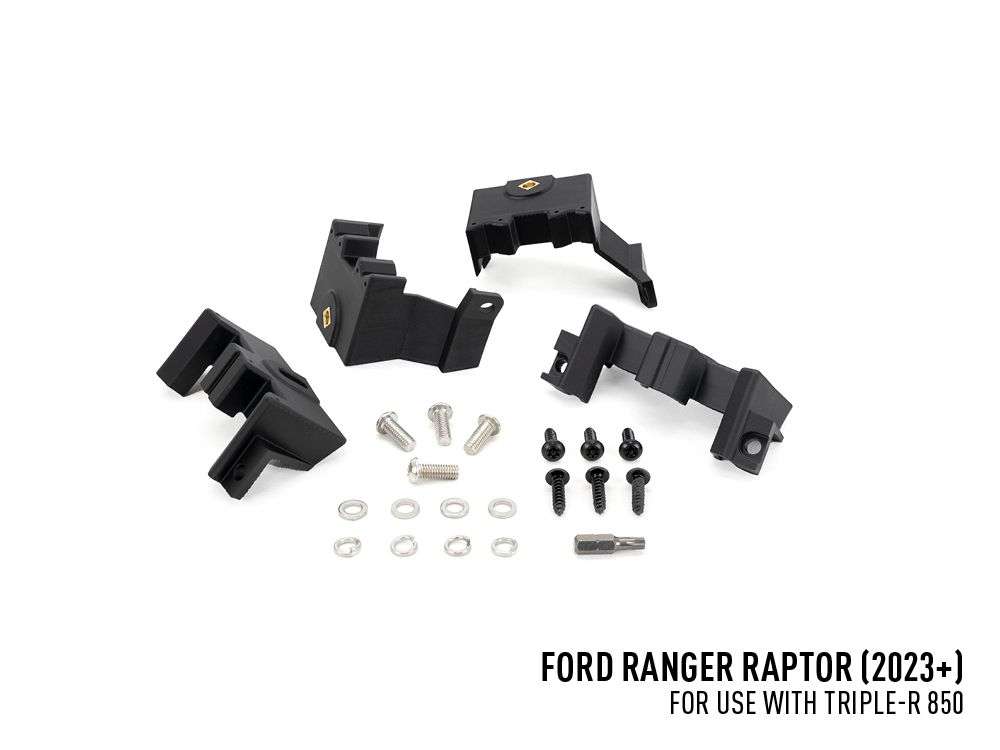 Ford Ranger Raptor (2023+) - Kit de Montagem para Grelha (inclui: 2x Triple-R 850 (Gen2), 1x Suportes de Montagem para Grelha, 1x Kit de Cablagem) - Image 2