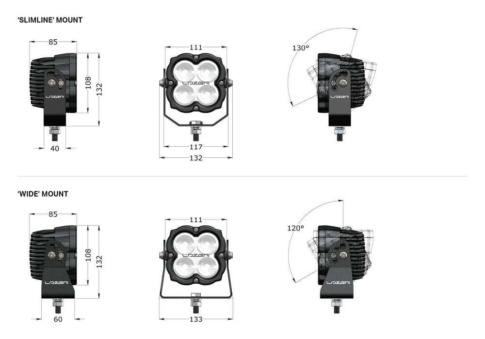 Farol LED de Trabalho "Lazer Lamps" Utility 45 (Suporte Slimline) - Image 6