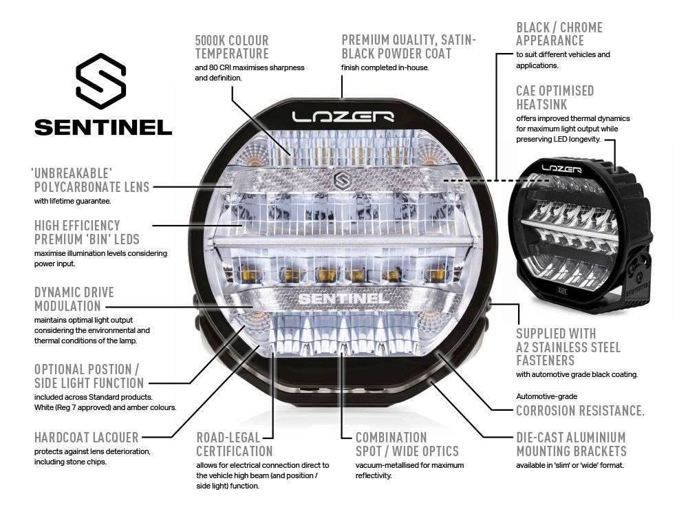 Farol LED "Lazer Lamps" Sentinel 9'' (Internal Chrome) - Image 3